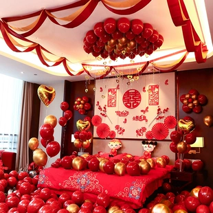 布置房间气球图片方法_结婚房间气球布置图片_结婚布置婚房装饰气球图片