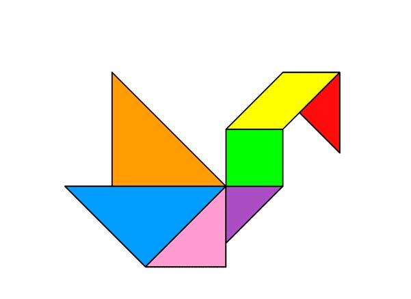 用七巧板拼成5个三角形_三角形七巧板拼图_七巧板三角板拼三角形